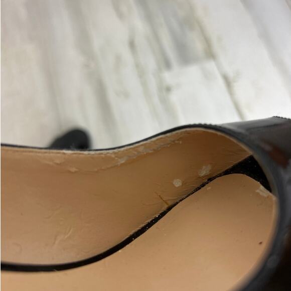 Cole Haan Women’s 7.5 Black Patent Leather Peep Toe Pumps Work Heels NEW - Picture 8 of 8